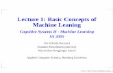 Lecture 1: Basic Concepts of Machine Leaning - · PDF fileBasic Approaches to Concept Learning ... Basic Concepts of Machine Leaning ... learning algorithms can be designed to search