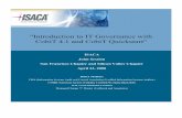 Introduction to IT Governance with CobiT4.1 and ... Session Slides_24April08.pdf · San Francisco Chapter and Silicon Valley Chapter ... 15 –12:00 IT Governance & Management Control
