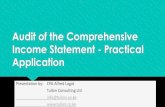 Audit of the Comprehensive Income Statement - Practical ... · PDF fileAudit of the Comprehensive Income Statement - Practical Application Presentation by: CPA Alfred Lagat Tullon