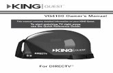VQ4100 Owner's Manual For DIRECTV - King · PDF fileThe KING Quest has been designed to be maintenance and ... stable and reasonably level surface with a clear ... the KING UC1000