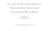 20140825 Trumpet Studio Course Packet - Brian · PDF fileAssistant Professor of Trumpet Lamar University . This page has been left blank to facilitate page turns. ... The etude/excerpt