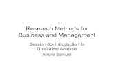 Research Methods for Business and Management - …samuellearning.org/Research_Methods/Session_8b_AnalyzingQualitati… · Research Methods for Business and Management ... interview