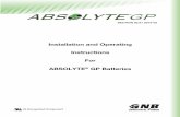 Installation and Operating Instructions For ABSOLYTE … GP... · Installation and Operating Instructions For ... of lead acid batteries, ... These installation and operating instructions