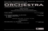 BOSTON CONSERVATORY ORCHESTRA · PDF fileAnchorage Symphony Orchestra. But now, in 2017, ... in "Fratres" by Arvo Part with the Boston Conservatory Hemenway Strings, a conductorless