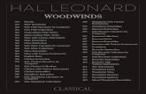 HAL LEONARD LEONARD CLASSICAL WOODWINDS 334 Piccolo 334 Flute Instruction 338 Solo Flute Literature by Composer 351 Solo Flute Collections 353 Louis Moyse Flute SeriesBand, Jazz and