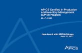 APICS Certified in Production and Inventory Management ... · PDF fileAPICS Certified in Production and Inventory Management ... CPIM Exam Details Questions . ... Supply chain management