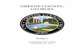 GREENE COUNTY, GEORGIA - ted.cviog.uga.edu · PDF fileGREENE COUNTY, GEORGIA Budgets for the fiscal year ending September 30, 2014