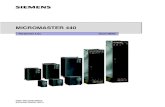 MICROMASTER 440 - Siemens · PDF filevia your local Siemens department under the Order No. 6SE6400-5AD00 ... 1.1 Introduction to MICROMASTER 440 System Parameters ... 3.1 Fault messages