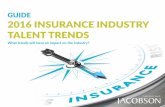 GUIDE 2016 INSURANCE INDUSTRY TALENT TRENDS · PDF fileThe insurance industry is feeling the talent ... “Analytics and technology are industry game-changers that are having a ...