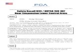 Safety Recall R33 / NHTSA 15V-407 Rear Suspension Lower ... · PDF fileSafety Recall R33 – Rear Suspension Lower Control Arms Page 2 Dealers should attempt to minimize customer inconvenience