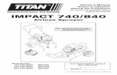 IMPACT 740/840 -  · PDF fileIMPACT 740/840 Airless Sprayer. English 2 © Titan Tool Inc. All rights reserved. ... WaRNING - Improper installation of the grounding plug can