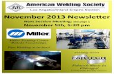 November 2013 Newsletter - · PDF fileNovember 2013 Newsletter Next Section ... welding inspectors will evaluate all weldments to AWS D1.1 based on accuracy ... duction to film interpretation