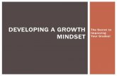 Developing a Growth Mindset: The secret to improving your ... · PDF filebring later success. ... Carol Dweck , professor of Psychology at Stanford University ... Growth Mindset with