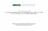 Procedures for the Credentialing of Teaching Faculty at ... · PDF fileProcedures for the Credentialing of Teaching Faculty at the University of South Florida Office of Institutional