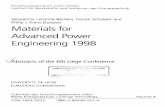 Materials for Advanced Power Engineering 1998 - · PDF filePosters A: Materials for Advanced Steam Cycle Plants Steam Turbine Materials A1 Hanus R., Schuster F.A., Buberl A., Cerjak