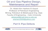 Oil and Gas Pipeline Design, Maintenance and Repair - cueng.cu.edu.eg/users/aelsayed/Part 9 Pipeline defects.pdf · PE 607: Oil & Gas Pipeline Design, Maintenance & Repair ١ Oil