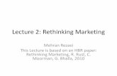 Lecture 2: Rethinking Marketing - University of Isfahanengold.ui.ac.ir/~m.rezaei/CRM/notes/RethinkingMarketing.pdf · Lecture 2: Rethinking Marketing ... •As side notes –Building