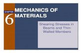 MECHANICS OF CHAPTER 6MATERIALS - Civil Department · PDF fileMECHANICS OF MATERIALS 6- 5 Shear on Horizontal Face of Beam Element ... Determine the shear force per unit ... where