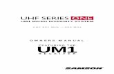 OWNERS MANUAL FEATURING THE UM1 -   801 mhz — 805 mhz  owners manual um1 micro diversity system um1featuring the receiver