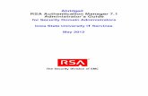 RSA Authentication Manager 7.1 Administrator’s Guide ... · PDF fileThe RC5™ Block Encryption Algorithm With Data-Dependent Rotations is protected by U.S. Patent ... RSA Authentication