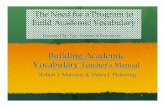 Building Academic Vocabulary Teacher’s Manual - eisd. · PDF fileBuilding Academic Vocabulary Teacher’s Manual Robert J. Marzano & Debra J. Pickering The Need for a Program to
