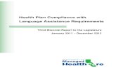 Health Plan Compliance with Language Assistance Requirements · PDF fileHealth Plan Compliance with Language Assistance Requirements Third Biennial Report to the Legislature January