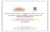 Online Request for Proposal (RFP Ver 2.0) - Aadhaar · PDF fileOnline Request for Proposal (RFP Ver 2.0) FOR Aadhaar Data Quality Check Service Agency (ADQCSA) Unique Identification