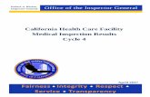 California Health Care Facility Medical Inspection Results ... · PDF fileOffice of the Inspector General CALIFORNIA HEALTH CARE FACILITY Medical Inspection Results Cycle 4 Robert