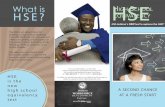 HSE? HSE quivalEncy - IN. · PDF fileWhat is HSE? The HSE is an alternative for earning a high school diploma. Your HSE diploma can be earned after completing a test based on five