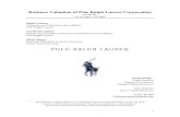 Business Valuation of Polo Ralph Lauren Corporationmmoore.ba.ttu.edu/ValuationReports/PoloRalphLauren.pdf · Business Valuation of Polo Ralph Lauren Corporation ... With Polo entering