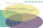 Mental Health and Social Inclusion - Royal College of ... inclusion position statement09.pdf · i Contents Members of the Scoping Group ii Preface iii Executive summary 1 Mental health