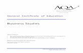 GCE Business Studies Specification - Revision Gururevisionguru.co.uk/business/aqaspec.pdf · General Certificate of Education Business Studies Special Features • This specification