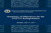 Summary of Objectives for the NAFTA Renegotiation - USTR · PDF file2 Introduction The North American Free Trade Agreement (NAFTA) entered into force over 23 years ago, and since that