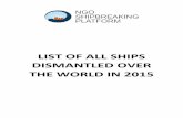 LIST OF ALL SHIPS DISMANTLED OVER THE WORLD IN · PDF fileLIST OF ALL SHIPS DISMANTLED OVER THE WORLD IN 2015. ... has been compiling a list of all end-of-life ships sent for breaking