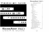 MODEL TM PSA-1 - Tech 21, SansAmp, Effects Pedals, Bass ... · PDF fileThe History of Tech 21’s SansAmp™ Tech 21, Inc., introduced SansAmp “Classic” (the original pedal design)