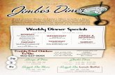 Weekly Dinner Specials - LaVista · PDF file3 Egg (each) 1.15 Bacon (2 slices) 1.59 Ham 2.59 Sausage Links 1.99 Sausage Patty 1.99 2 Slices Toast 1.30 1 Biscuit 1.30 English Muffin
