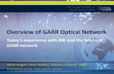 Overview of GARR Optical Network - CESNET · PDF fileGARR-X: since 2011 Gloria Vuagnin - GARR 9th CEF Networks Workshop | Prague, September 12th 2017 Huawei OptiX OSN 8800 (6800 on