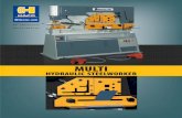 HYDRAULIC STEELWORKER - · PDF fileThis versatile station can be ﬁ tted with a punching station (option) to give double ended punching-throat depth 5". Notching station Rectangular