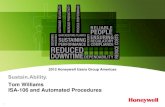 Tom Williams ISA-106 and Automated Procedures · PDF fileISA-106 and Automated Procedures Tom Williams . 2 ISA-106 Goals and Leadership ... Batch Automation z Equipment Automation