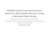 MCMM Clock Tree Optimization based on Slack Redistribution ... · PDF fileMCMM Clock Tree Optimization based on Slack Redistribution Using a Reduced Slack Graph Rickard Ewetz and Cheng-Kok