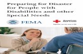 Preparing for Disaster for People with Disabilities and ... · PDF fileFor the millions of Americans who have physical, medical, sensory or cognitive disabilities, emergencies such