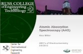 Atomic Absorption Spectroscopy (AAS) - Ohio · PDF fileWhat is AAS? Atomic Absorption Spectroscopy ... etc.) of calibration standards differs from analyte 4. Emission – Only in certain
