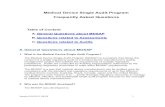 Medical Device Single Audit Program Frequently Asked Questions · PDF fileVersion 016 2017-08-22 1 Medical Device Single