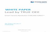 WHITE PAPER Lead by TRUE OEE - FORCAM GmbH White Pape… · Lead By True OEE Shop Floor Management Principles Planned vs Actual CIP Organisation Shop Floor Cockpit Smart Factory Innovations