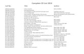 Complete CD List 2013 - Cork City Libraries List_ 2013.pdf · Complete CD List 2013 Call ... (CD40718) Big Bill Broonzy: The anthology / Broonzy ... BLU:GUY (CD40784) I was walkin'