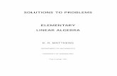 SOLUTIONS TO PROBLEMS ELEMENTARY LINEAR · PDF filesolutions to problems elementary linear algebra k. r. matthews department of mathematics university of queensland first printing,