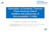 Simulation of Dynamic Thermal Field Assisting DMLS ... · PDF fileSimulation of Dynamic Thermal Field Assisting DMLS Additive Manufacturing of Biocompatible Ti-Alloy E.Lacatus 1*,