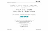 TDA-2G, 2GN Aerosol · PDF fileTDA-2G, 2GN Aerosol Photometer PN: T2G0 ... 11403 Cronridge Drive Owings Mills, MD 21117 ... 4.4 Preparing to test 17 4.5 Testing with the TDA-2G 20