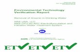 Environmental Technology Verification Report - US EPA · PDF fileEnvironmental Technology Verification Report . Removal of Arsenic in Drinking Water . ... technology performance to