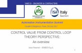 CONTROL VALVE FROM CONTROL LOOP THEORY PERSPECTIVE · PDF file1 Automation Instrumentation Summit Castello di Belgioioso, Pavia, 5/6 July 2017 CONTROL VALVE FROM CONTROL LOOP THEORY